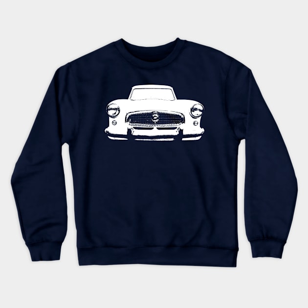 Nash Metropolitan 1950s classic car monoblock white Crewneck Sweatshirt by soitwouldseem